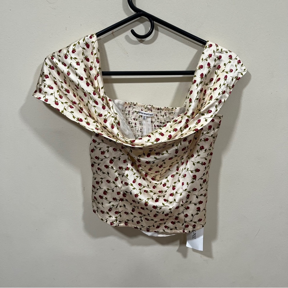 NWT  reformation lux 100% silk top in Madison size o floral - Picture 4 of 10